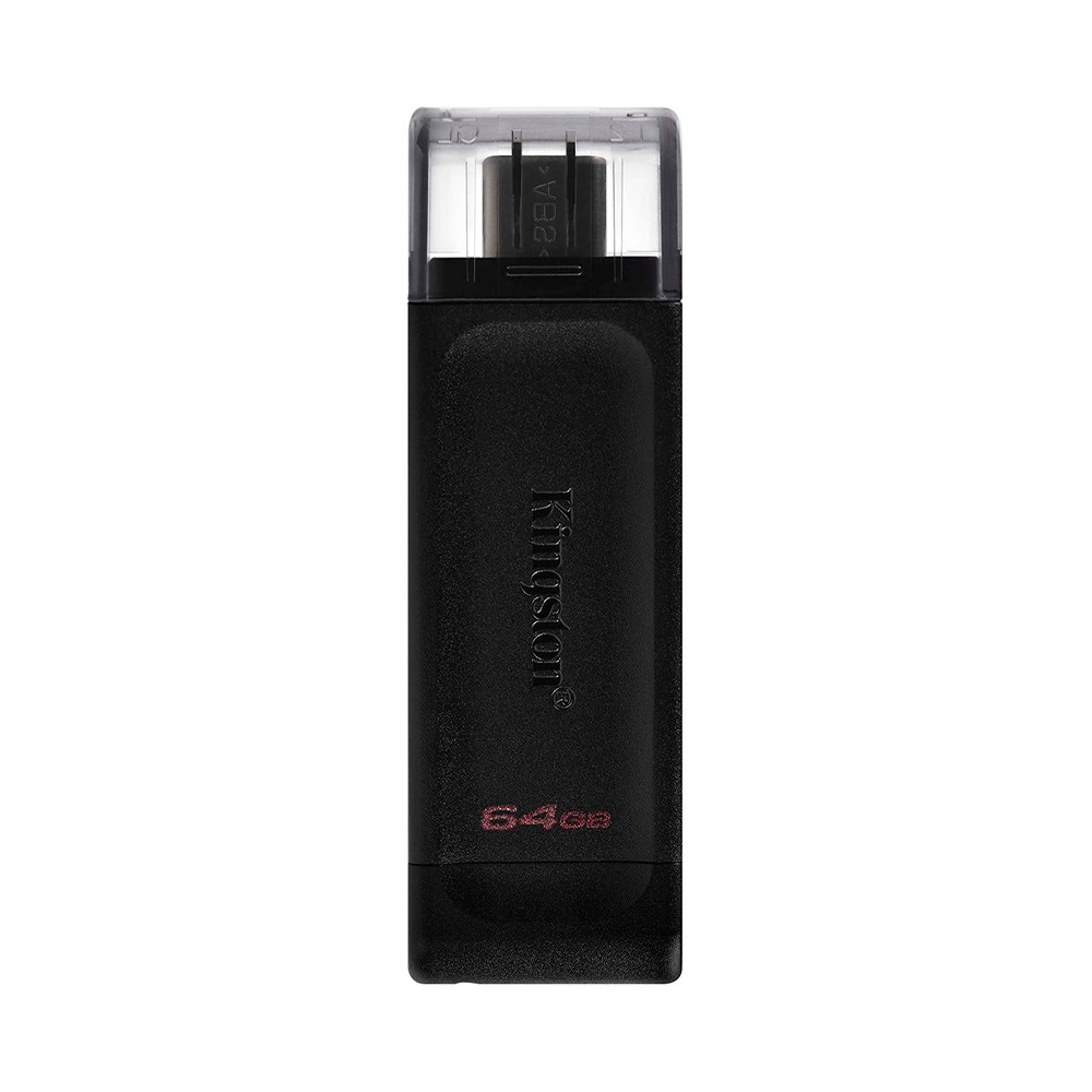 Pendrive Kingston 64GB Type-C USB 3.2 Rápido Preto DT70