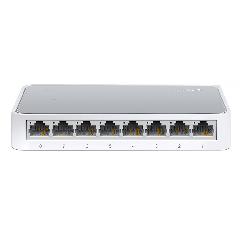 Switch TP-Link TL-SF1008D com 8 Portas Ethernet de 10/100 MBPS - Branco