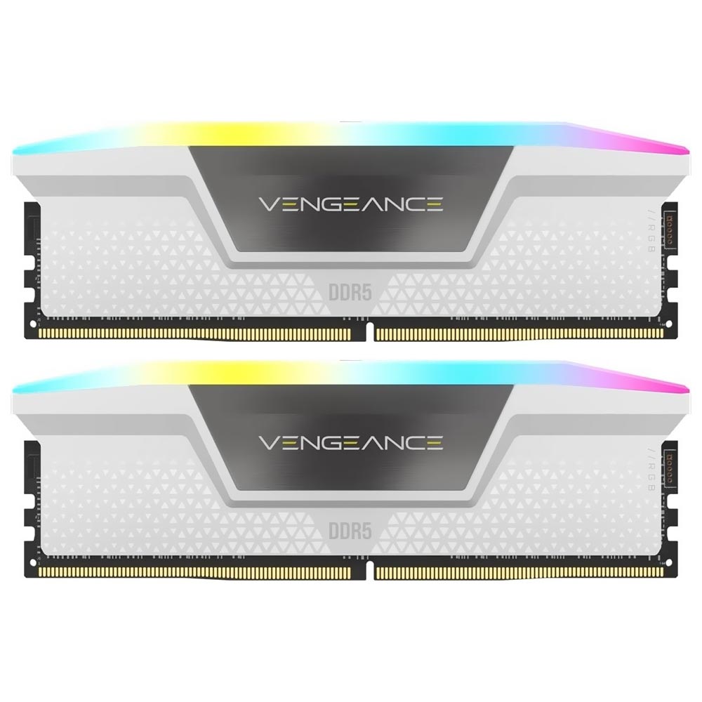 Memória RAM Corsair Vengeance RGB 32GB DDR5 6000MHz Dual Channel Branco