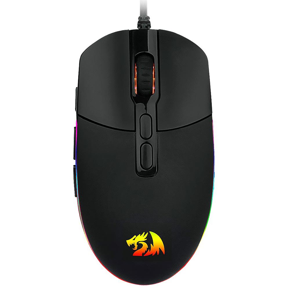 Mouse Gamer Redragon Invader M719 USB com RGB 10000 DPI Preto