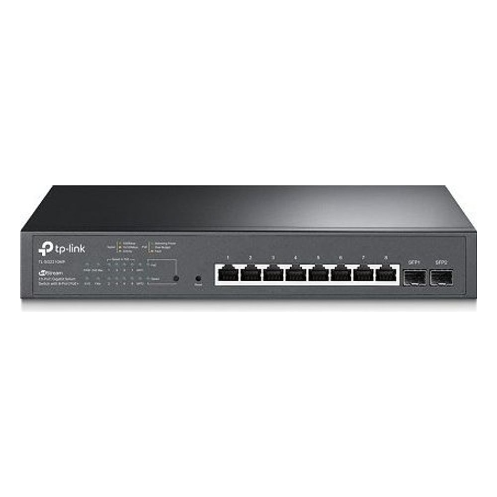 Switch TP-Link TL-SG2210MP 10 Portas 8 Gigabit 2 SFP PoE+ 150W Gerenciável Rack 19" Ideal para Redes Empresariais