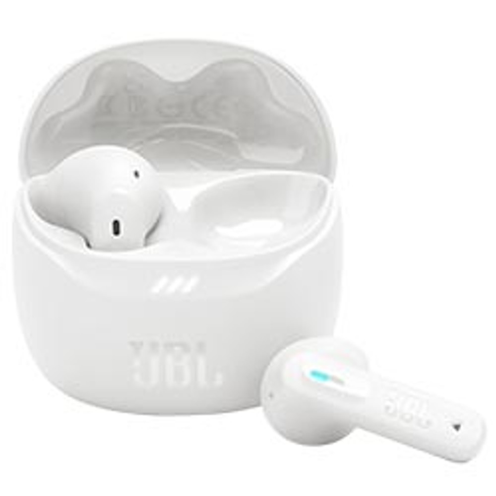 Fone de Ouvido Sem Fio JBL Tune Flex 2 TWS Bluetooth 5.3 Perfeito Ajuste 30h Bateria Microfone Branco