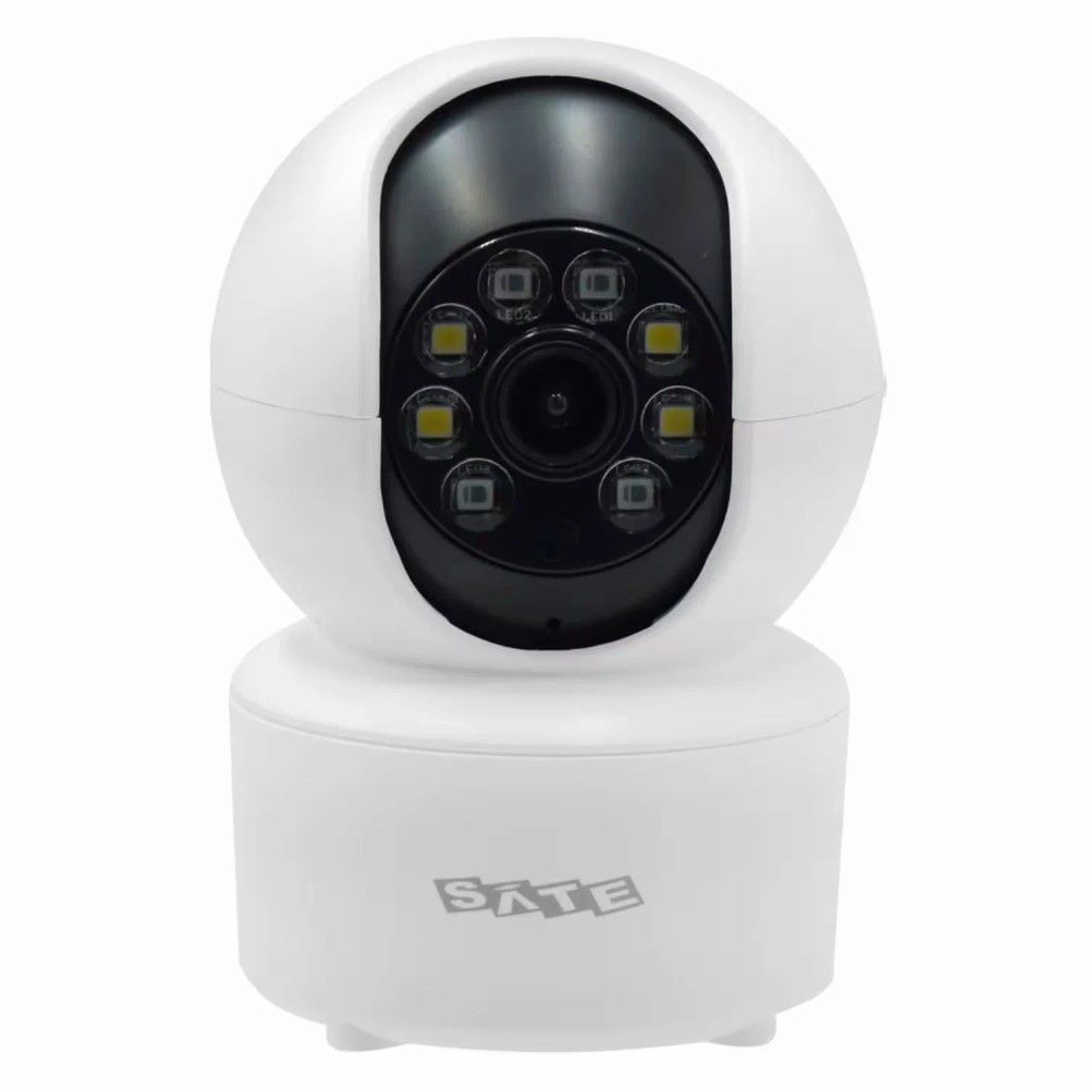 Câmera de Segurança Satellite A-CAM002 Indoor HD 2MP Wi-Fi Visão Noturna Detecção de Movimento Branco