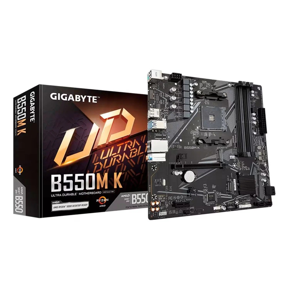 Placa Mãe Micro ATX Gigabyte B550M K Socket AM4 Chipset AMD B550