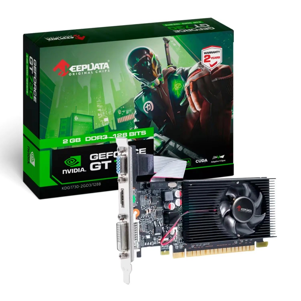Placa de Vídeo Keepdata NVIDIA GeForce GT-730 2GB DDR3