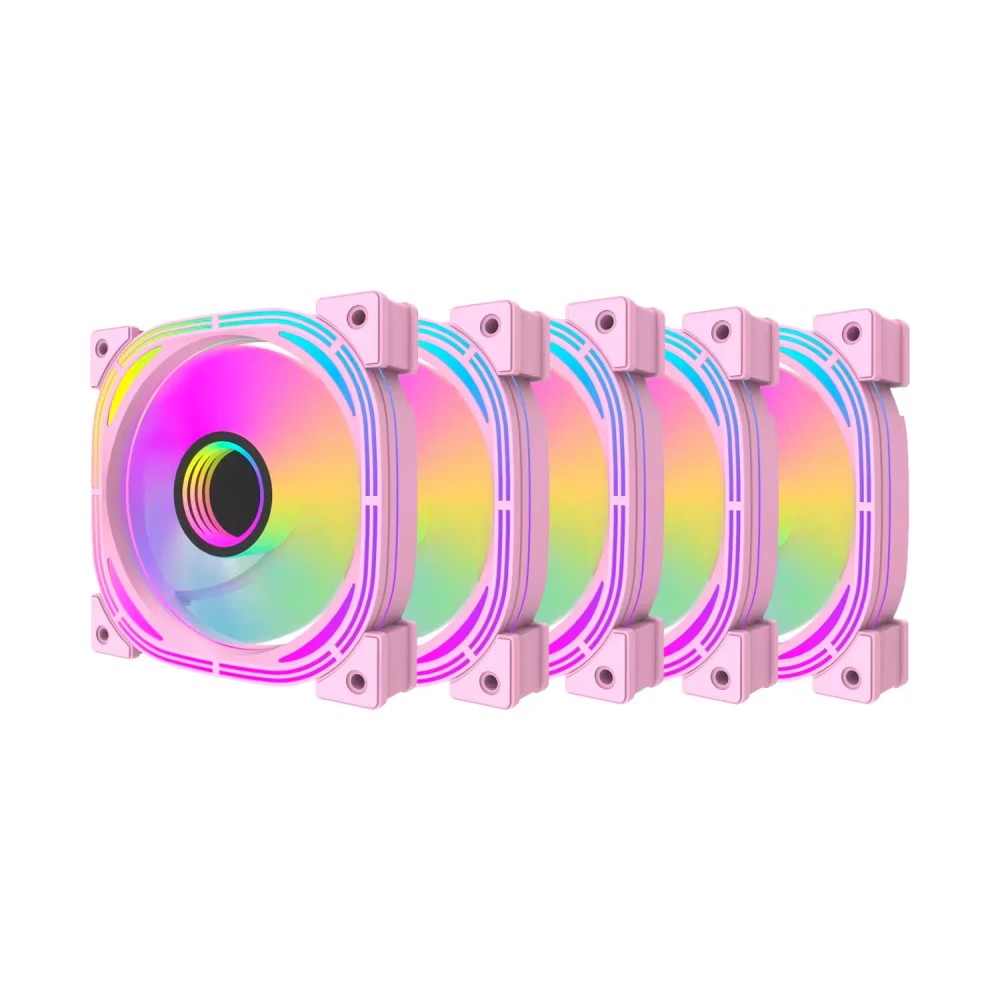 Cooler Fan para Gabinete DarkFlash INF24 5 em 1 - Rosa