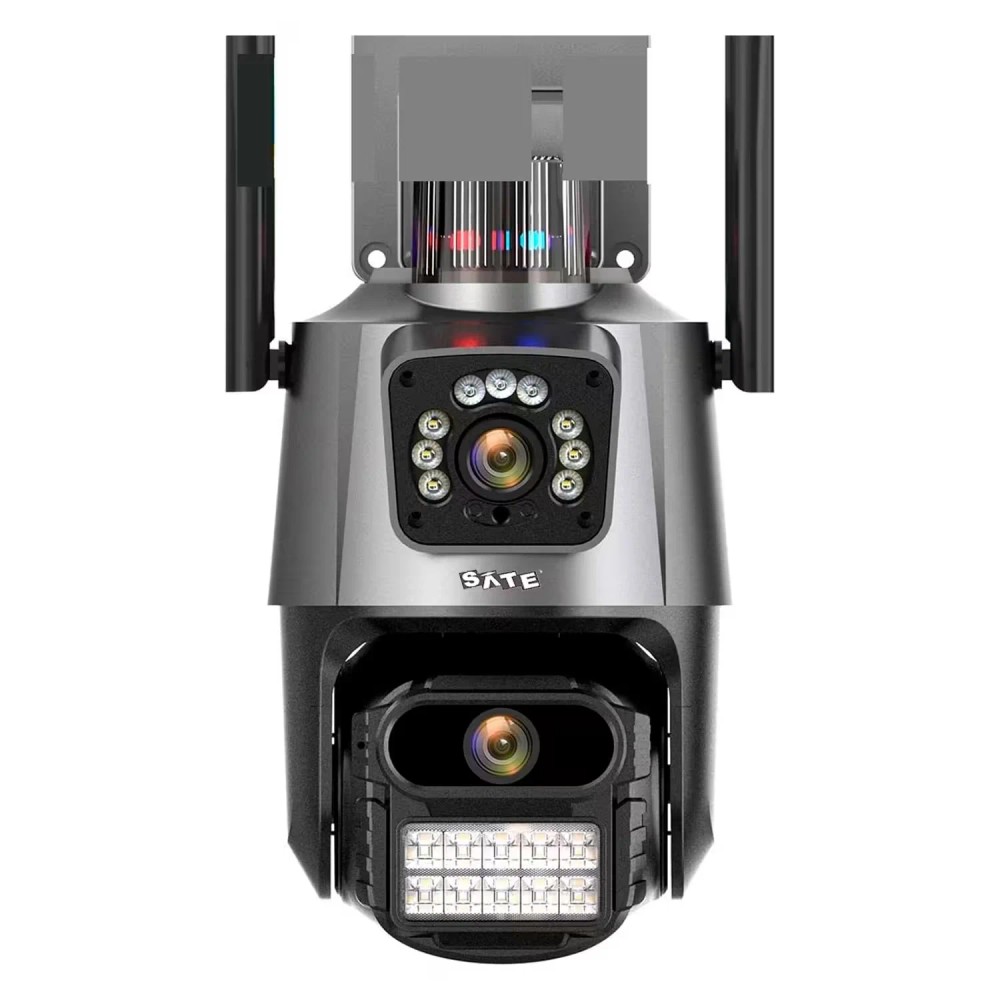 Câmera de Segurança Satellite A-CAM009D Full HD 4MP Wi-Fi 30m Visão Noturna Detecção de Movimento Cinza