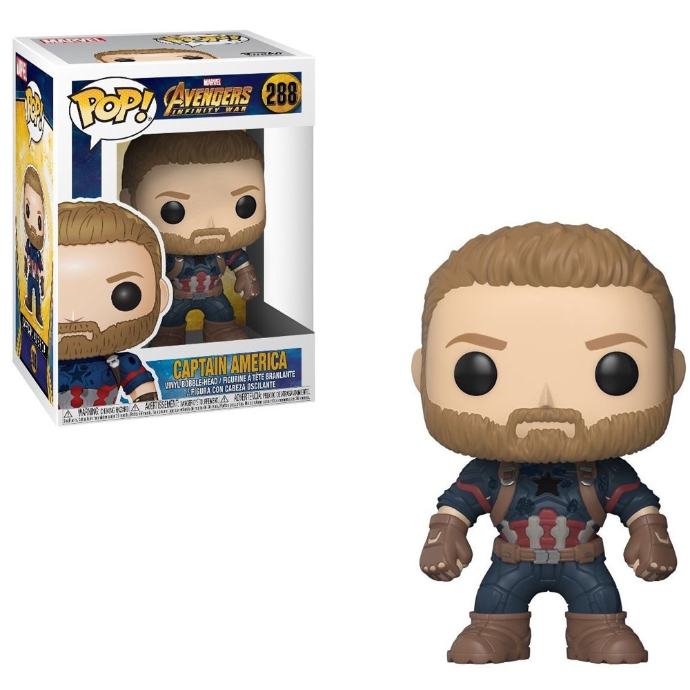 Boneco Funko Pop Marvel Avengers Infinity War Capitão América 288 Colecionável Vinil Original