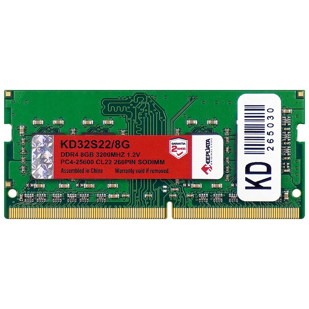 Memória RAM KeepData KD32S22/8G 8GB DDR4 3200MHz SODIMM Para Notebook PC Laptop Alta Performance Upgrade Velocidade 1.2V CL22