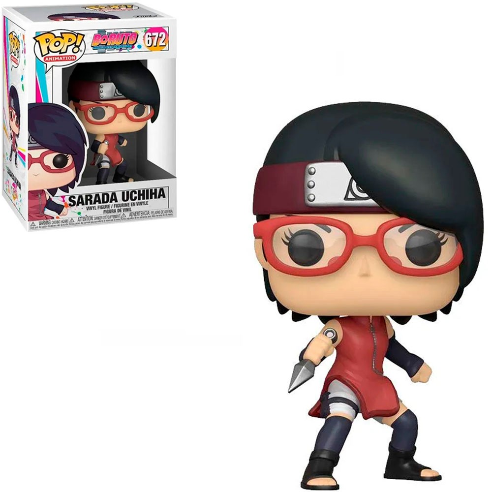 Boneco Funko Pop Animation Boruto Sarada Uchiha 672 Colecionável Vinil Original