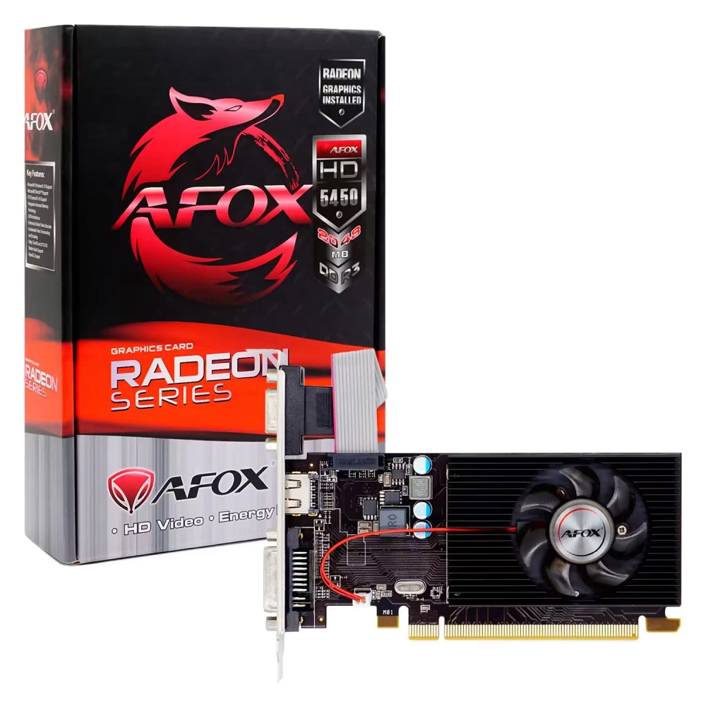 Placa de Vídeo Afox Radeon HD 5450 2GB DDR3 Gráficos FHD