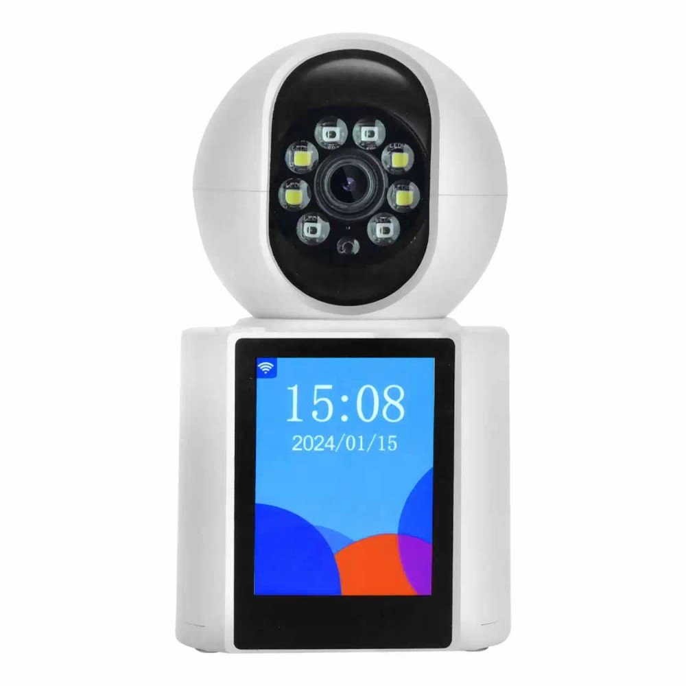 Câmera de Segurança Satellite A-CAM011M Monitor 1080p Visão Noturna Detecção de Movimento Branco