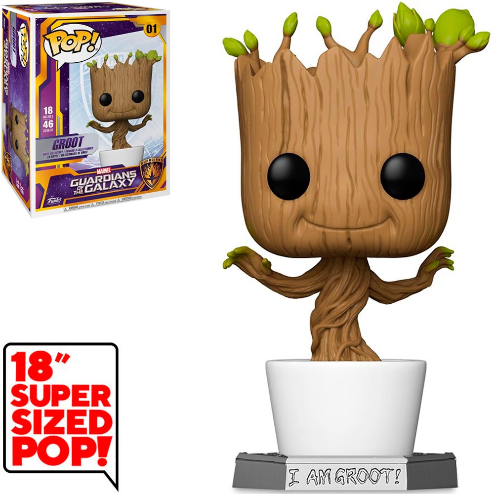 Boneco Funko Pop Marvel Guardiões Da Galáxia Groot 01 18 Polegadas Colecionável Original