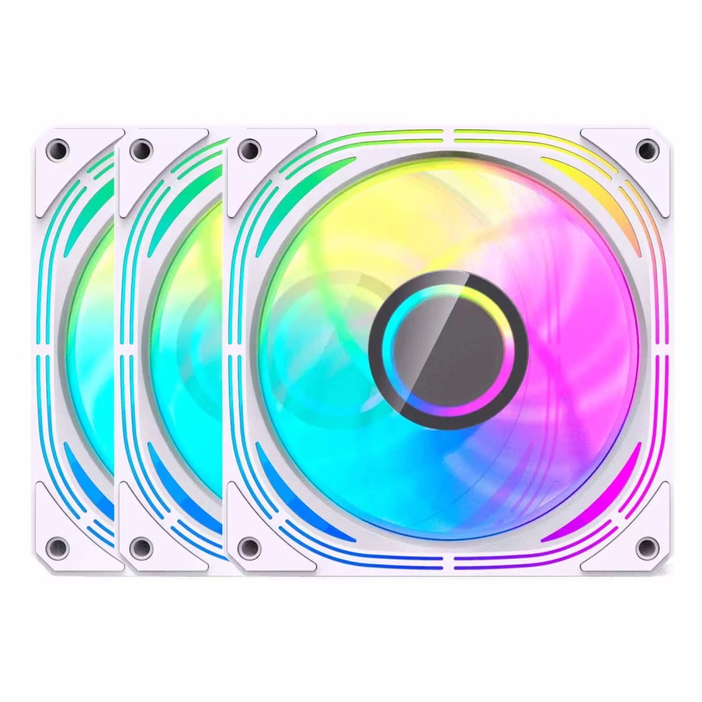 Cooler Fan para Gabinete Aigo darkFlash INF24T ARGB 3 em 1 - Branco