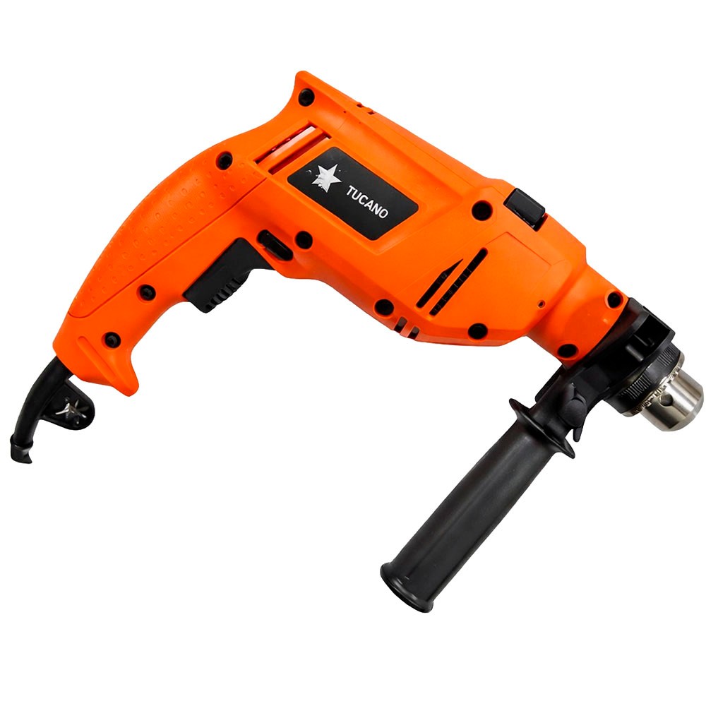 Furadeira Tucano TC-S8702 3000RPM 220V Mandril 13mm Impacto Reversível Velocidade Variável Profissional Laranja Construção Obra