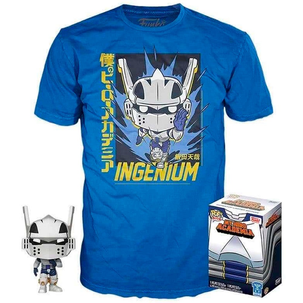 Boneco Funko Pop Tees My Hero Academia Tenya Iida Com Camiseta Tamanho L Colecionável