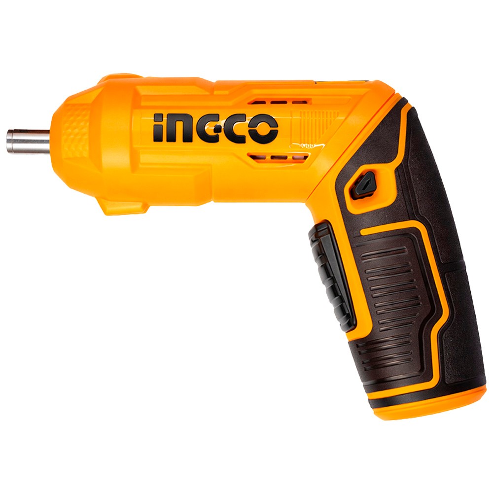 Parafusadeira Ingco CSDLI0442 Recarregável 4V 240RPM Bateria Íon-Lítio USB-C Kit Com Acessórios Bits Magnético Profissional Preto Laranja