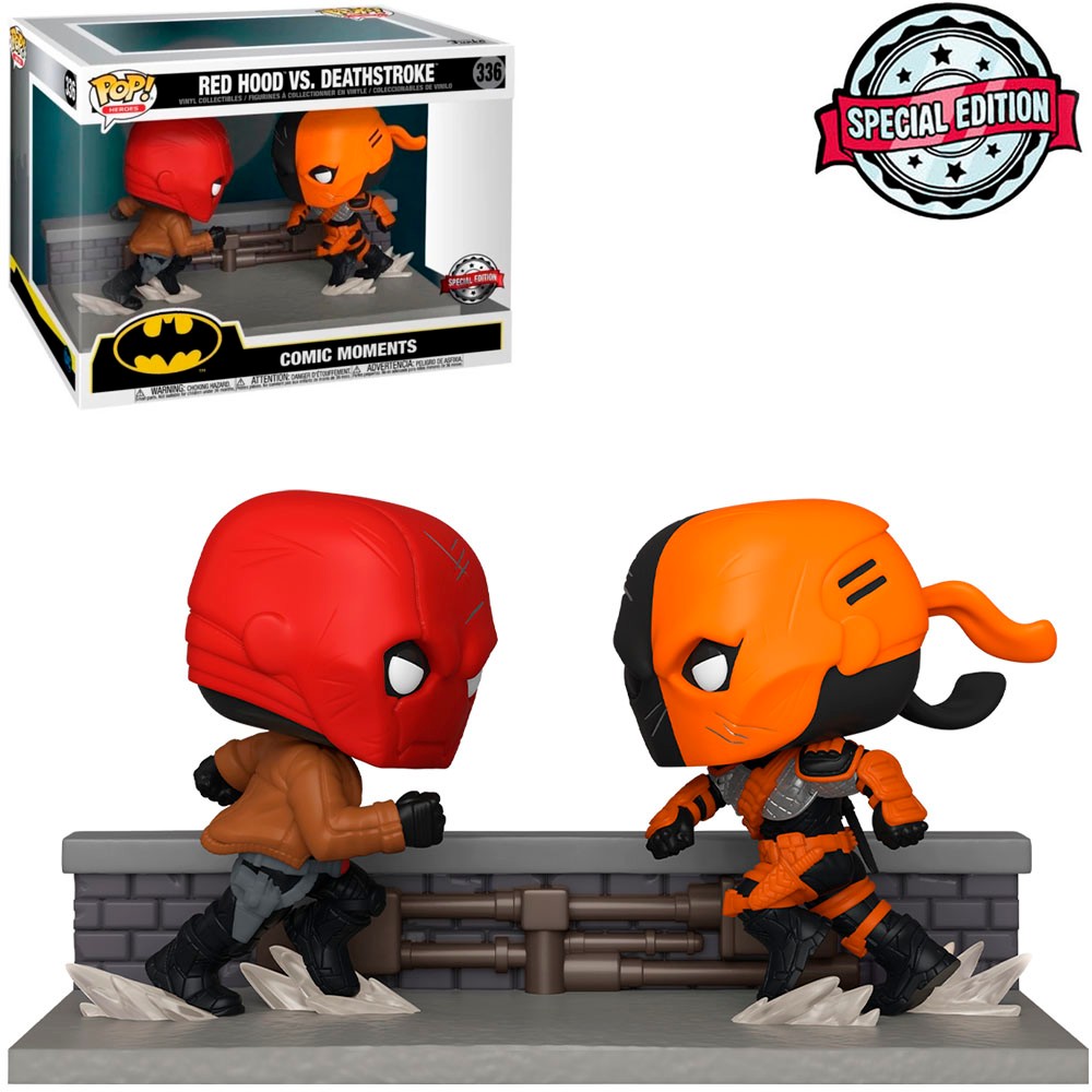 Boneco Funko Pop DC Comic Moments Red Hood Vs Deathstroke 336 Exclusivo Vinil Original