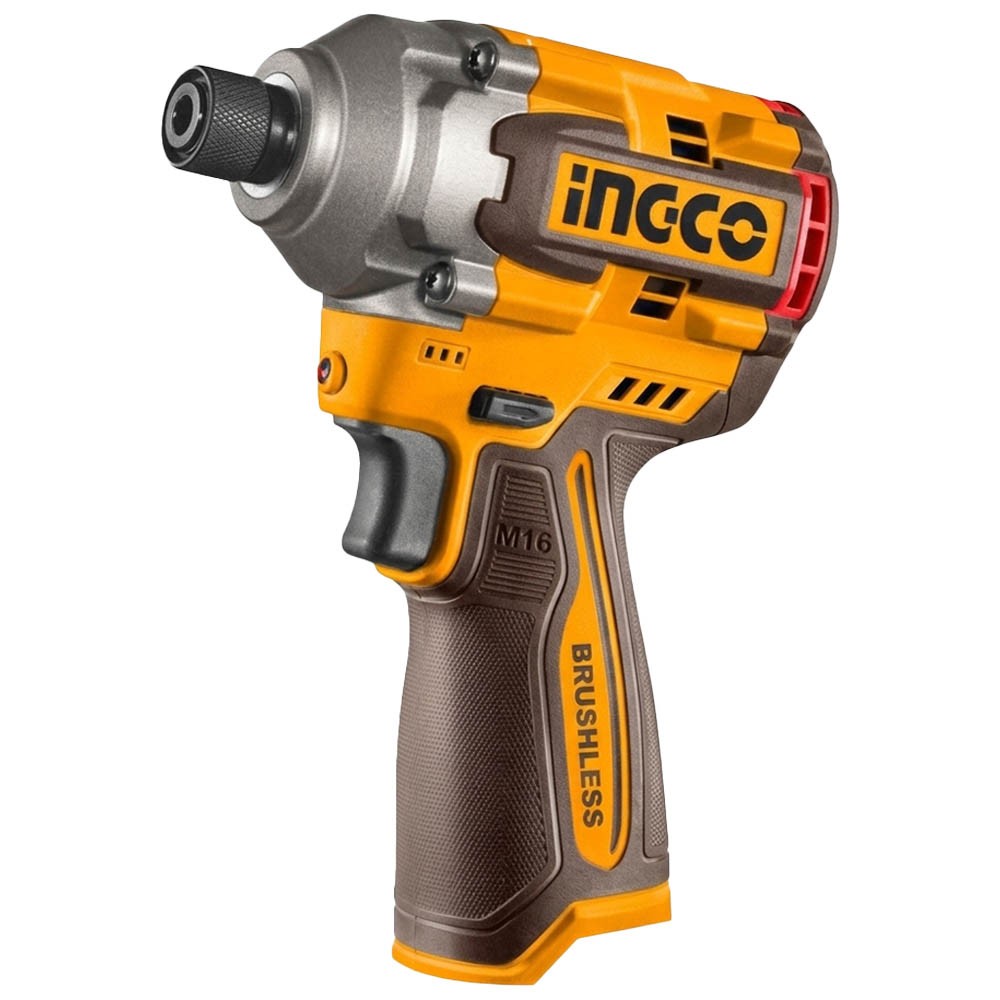 Parafusadeira Furadeira Ingco CIRLI16178 110V 2700RPM Impacto Mandril 10mm Velocidade Variável Profissional Marrom Laranja Kit Completo