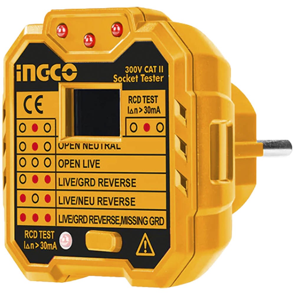 Detector de Voltagem Ingco HESST30002 Testador de Tensão AC 12V-300V Caneta Detectora Sem Contato Alerta Sonoro e Visual Laranja Profissiona