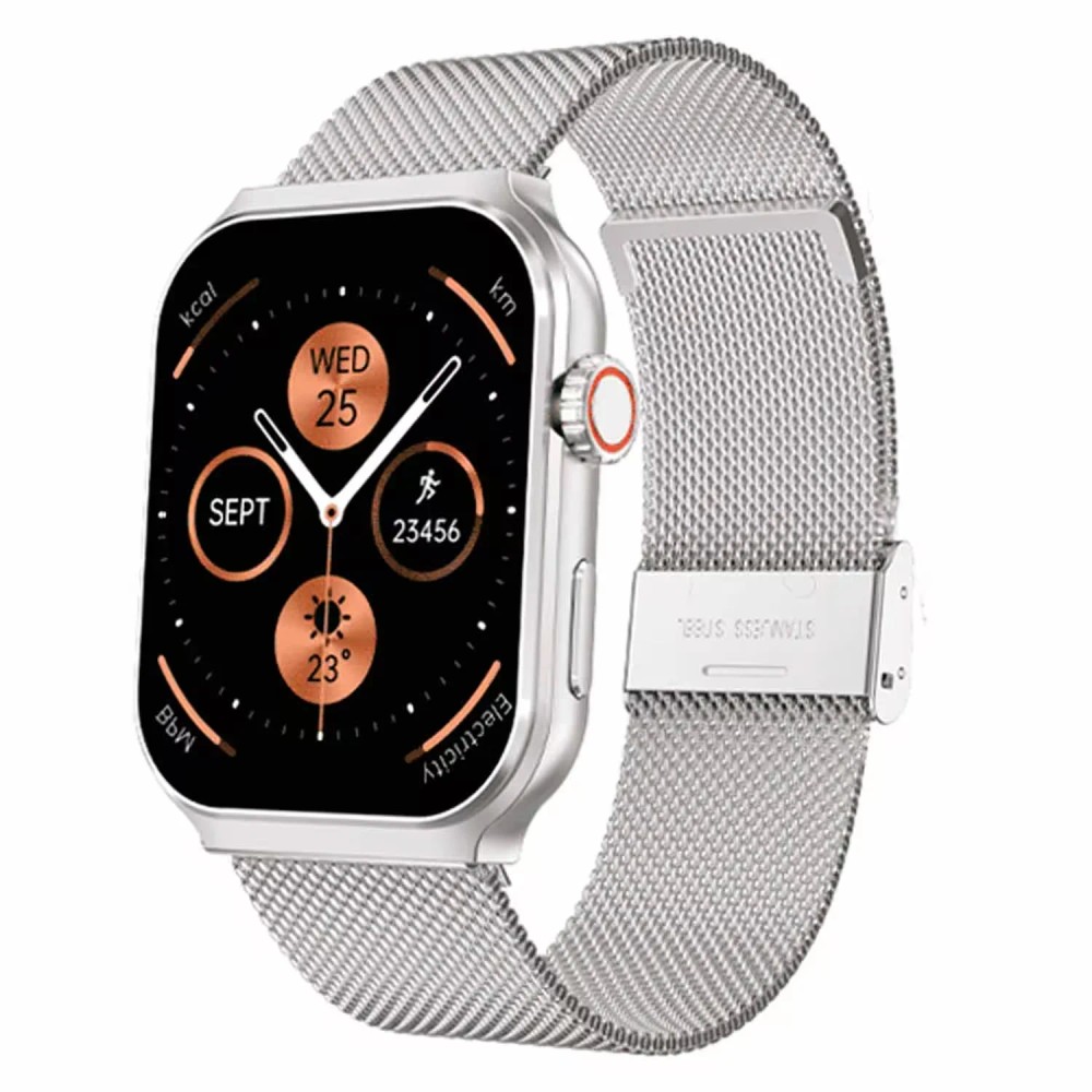 Relógio Inteligente FTX FTXF25 50mm com Pulseira de Metal Prata