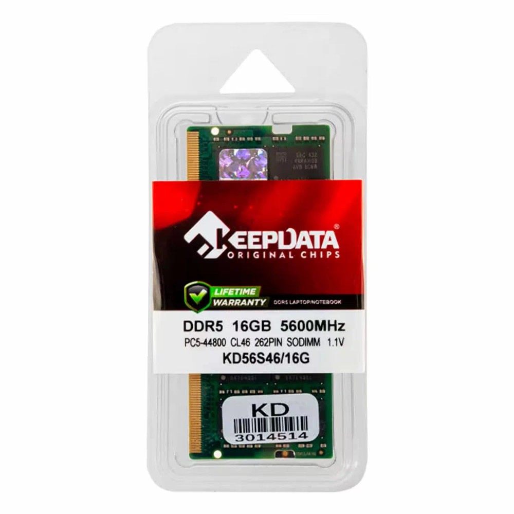 Memória RAM Keepdata 16GB DDR5 5600MT/s para Notebook - KD56S46/16G