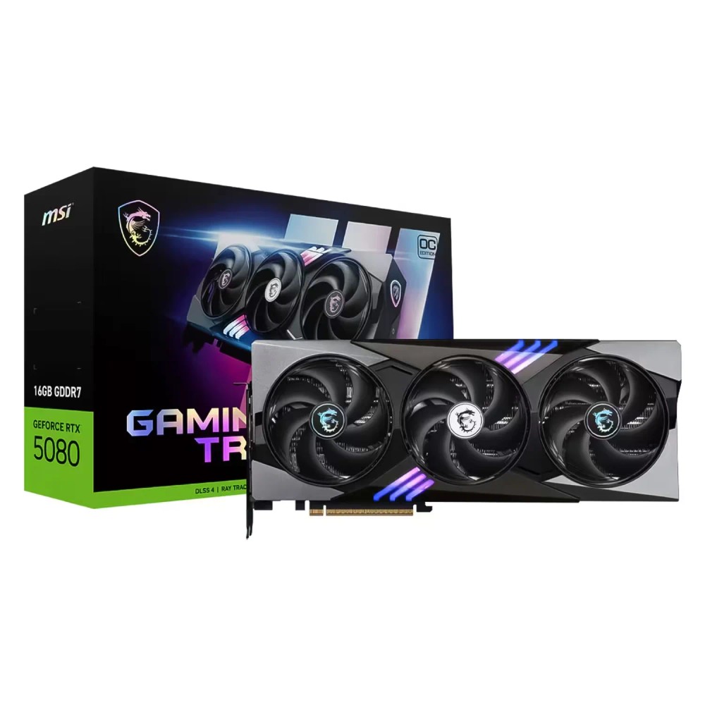 Placa de Vídeo MSI Gaming Trio OC NVIDIA GeForce RTX 5080 16GB GDDR7 - 912-V531