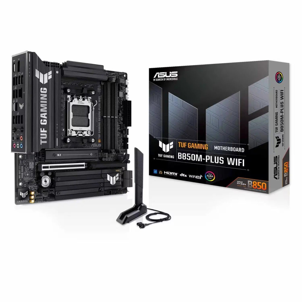 Placa-Mãe Asus B850-PLUS TUF AM5 com Wi-Fi 4x DDR5 e 128GB