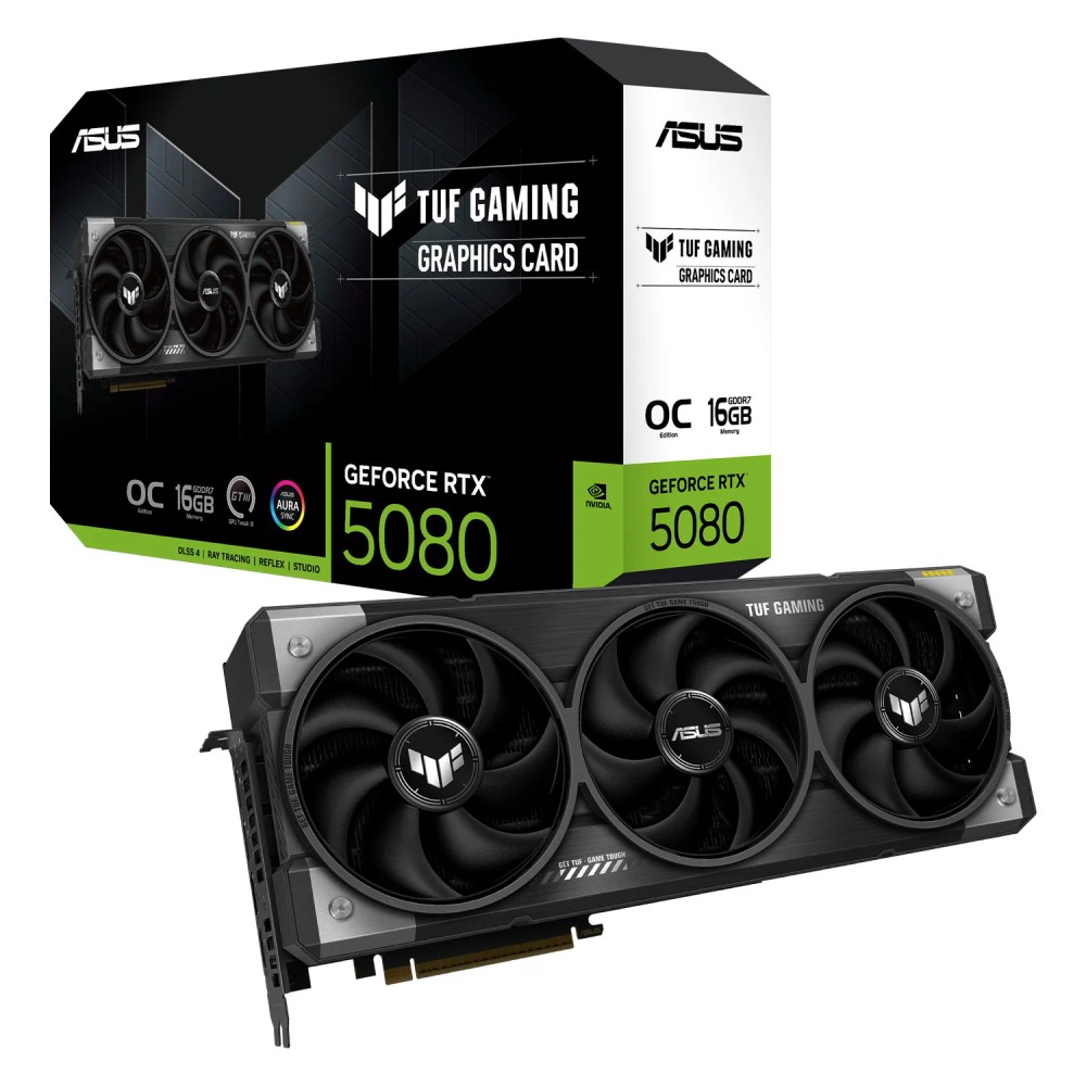 Placa de Vídeo Asus TUF Gaming NVIDIA GeForce RTX 5080 16GB GDDR7 - GAMING-TUF O16G-GAMING-TUF