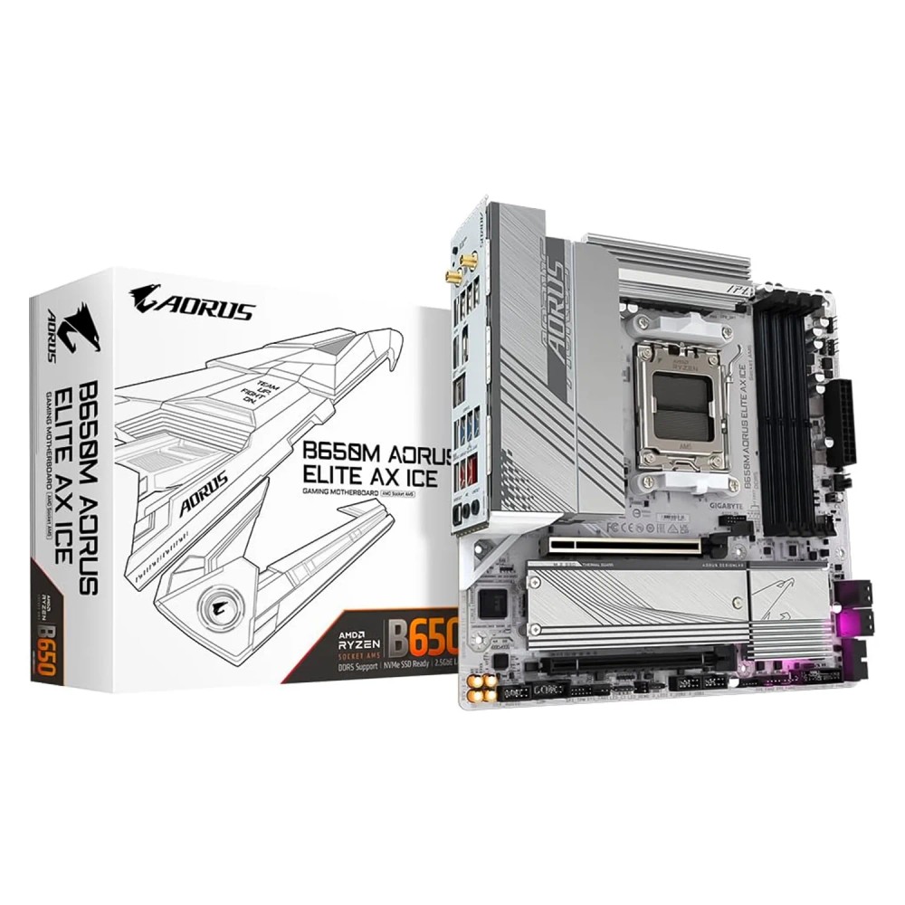 Placa Mãe AMD Gigabyte B650M Aorus Elite Micro ATX DDR5 Socket AM5