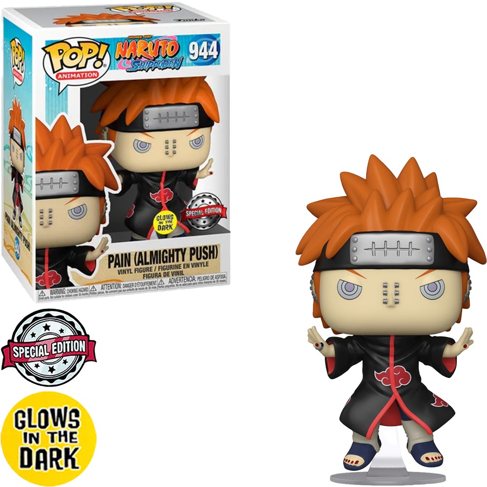 Boneco Funko Pop Naruto Shippuden Pain Almighty Push 944 Glow In The Dark Exclusivo