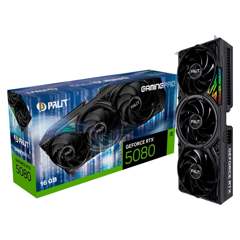 Placa de Vídeo Palit Gaming Pro NVIDIA GeForce RTX 5080 16GB GDDR7 - NE75080019T2-GB2031A