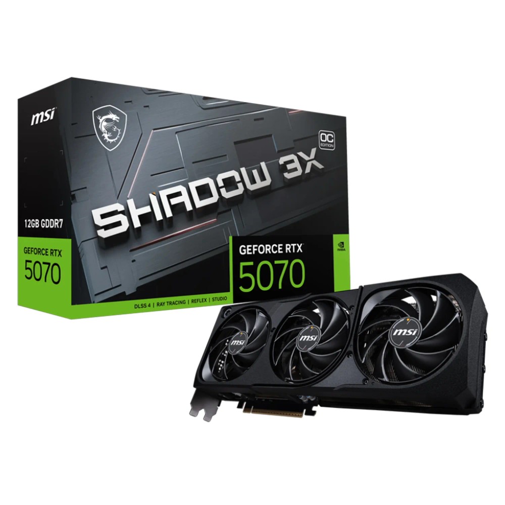 Placa de Vídeo MSI Shadow 3X OC NVIDIA GeForce RTX-5070 12GB GDDR7 - 912-V532
