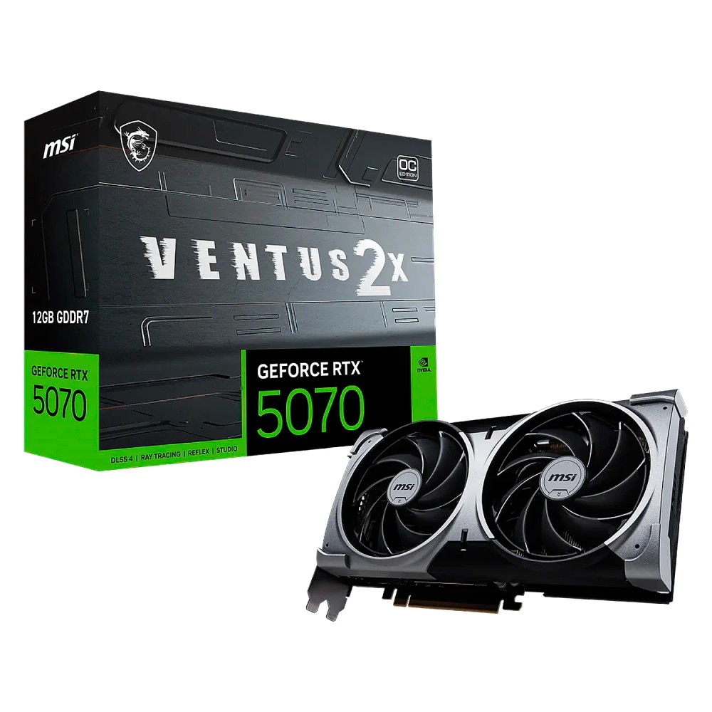 Placa de Vídeo MSI RTX 5070 Ventus 2X OC 12GB GDDR7 Desempenho Gamer
