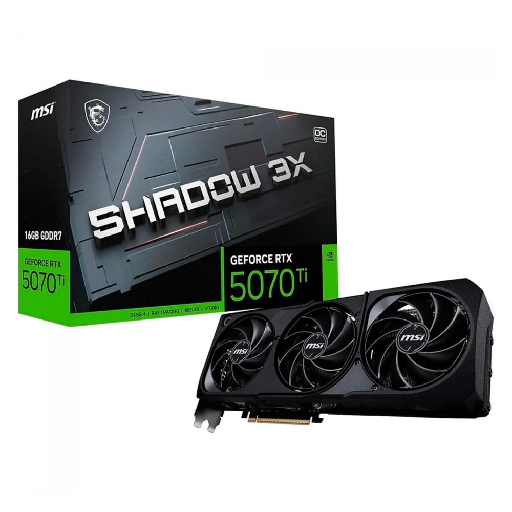 Placa de Vídeo MSI Shadow 3X OC NVIDIA GeForce RTX 5070 Ti 16GB GDDR7 - 912-V531