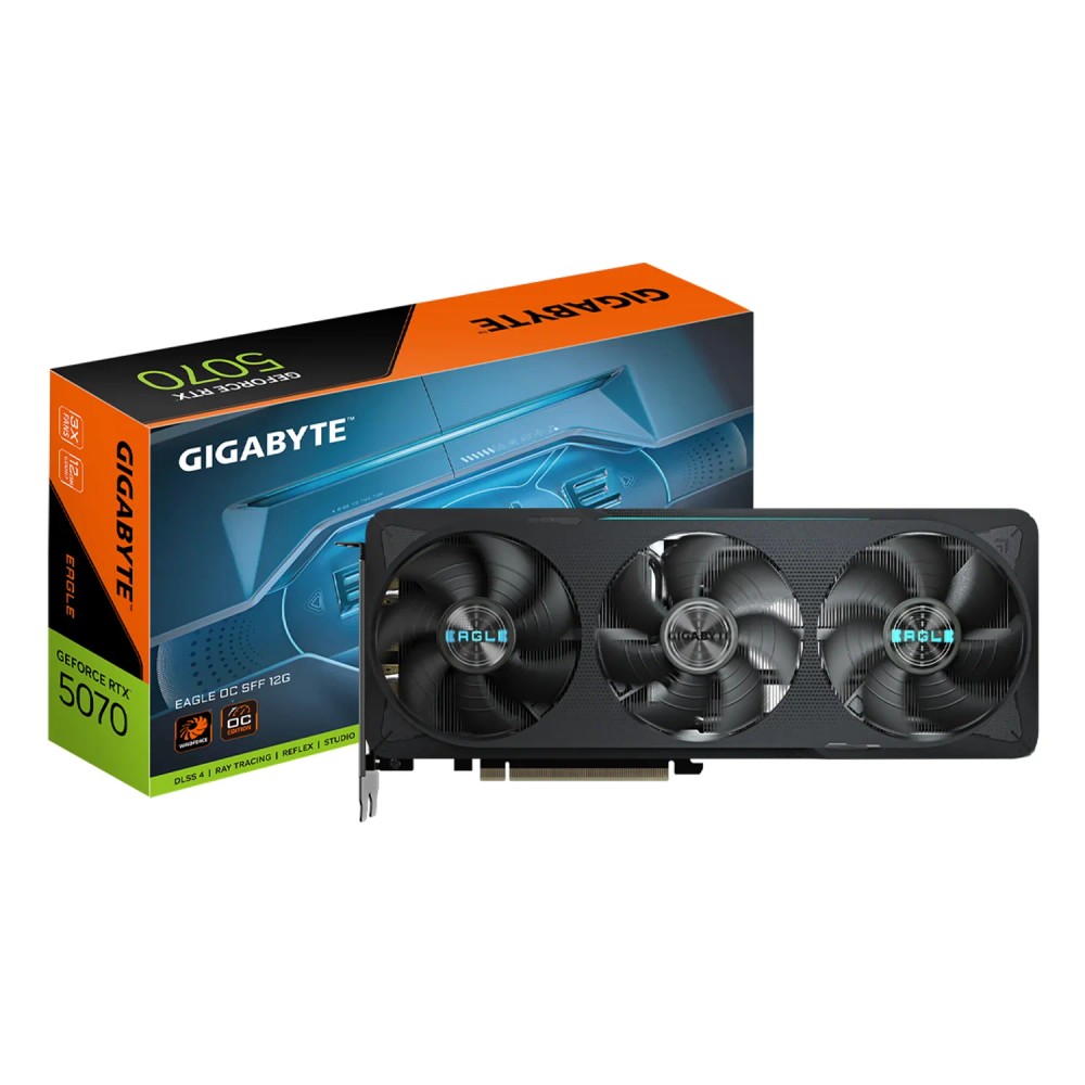 Placa de Vídeo Gigabyte Eagle OC SFF NVIDIA GeForce RTX 5070 12GB GDDR7 - GV-N5070EAGLE OC-12GD
