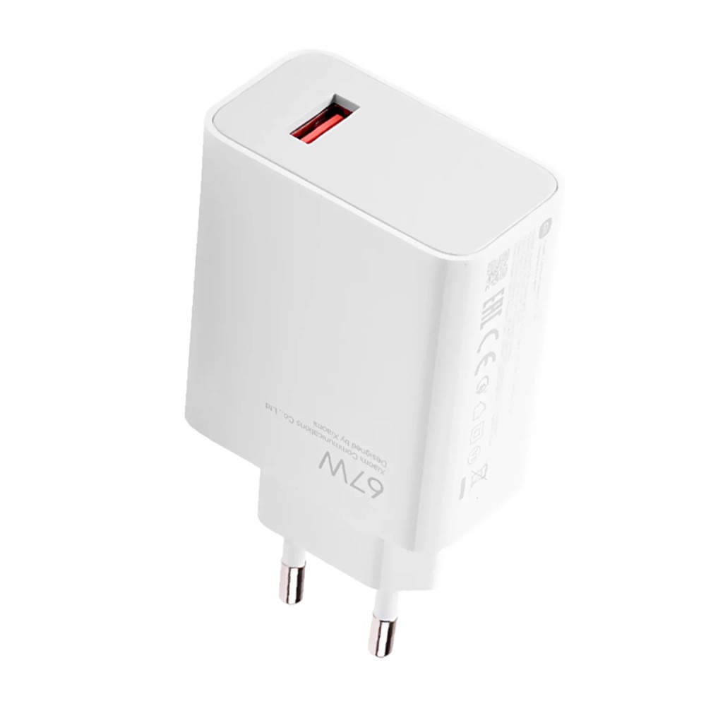 Carregador para Tomada Xiaomi MDY-12-EH BHR07SKEU 67W USB-A Branco Rápido Compatível Smartphones Tablets Power Delivery
