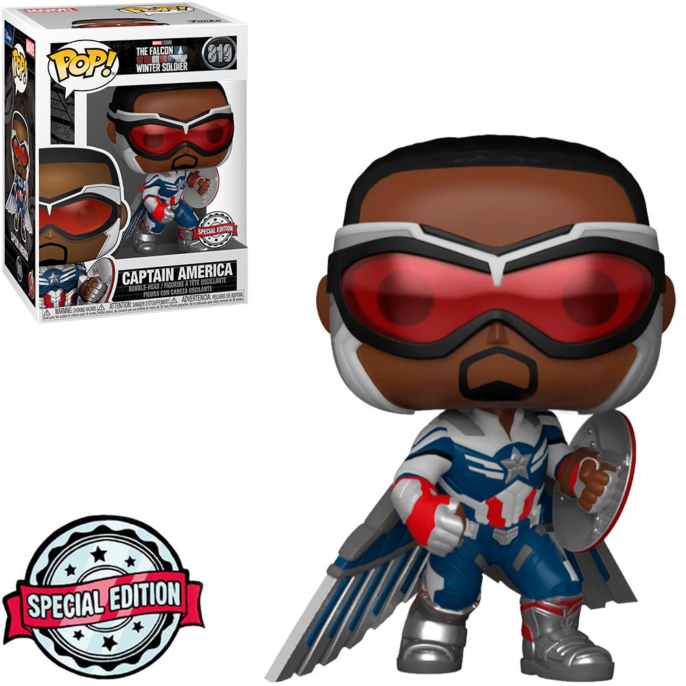 Boneco Funko Pop Marvel The Falcon And The Winter Soldier Capitão América 819 Exclusivo Vinil Original