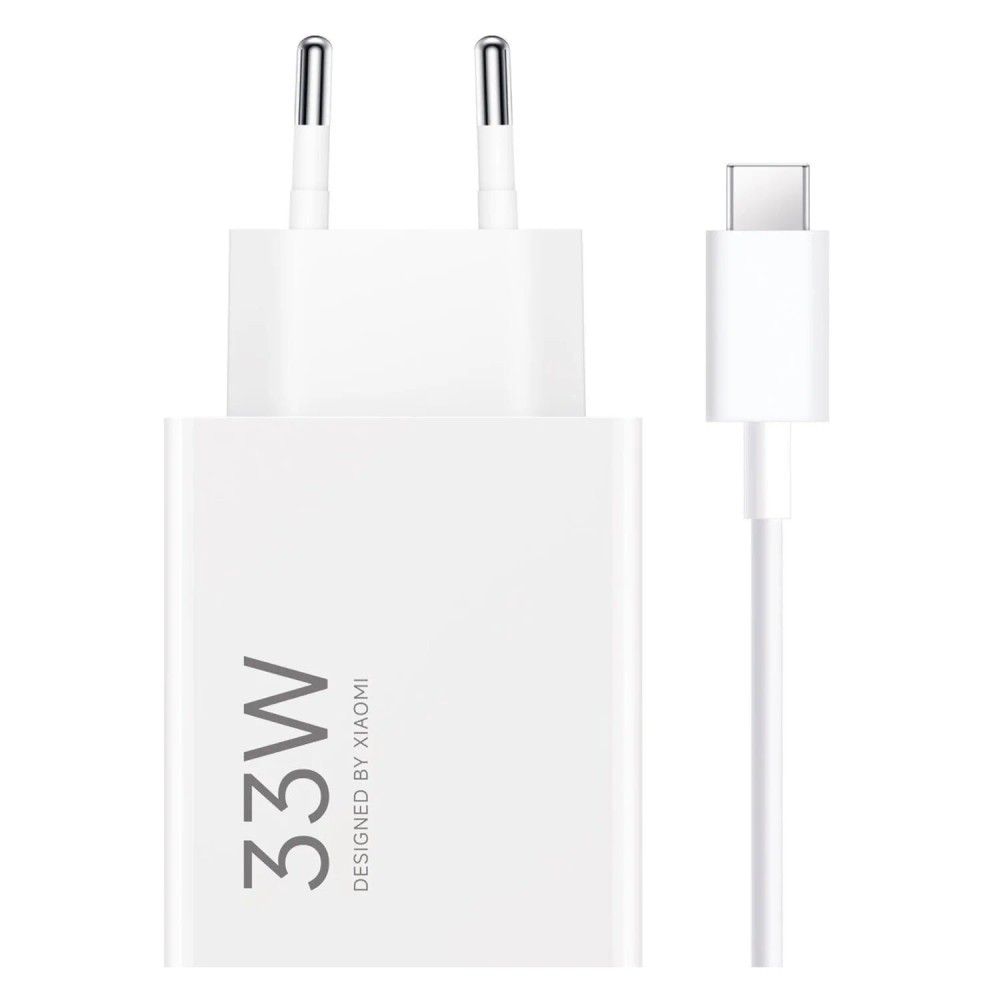 Carregador Xiaomi 33W MDY-16-EF USB-A Combo com Cabo Branco Rápido Compatível Smartphones Power Delivery