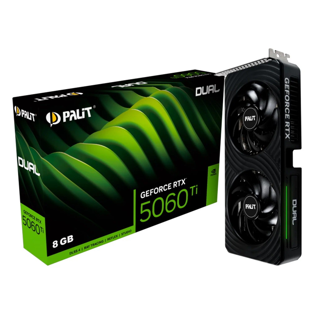 Placa de Vídeo Palit NVIDIA GeForce RTX 5060TI Dual 8GB GDDR7 - NE7506T019P1-GB2062D