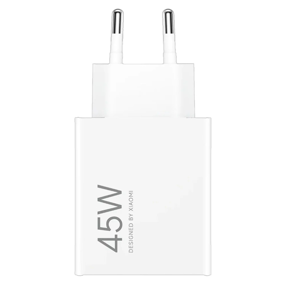 Carregador para Tomada Xiaomi Mi 45W Turbo Power MDY-17EF USB-A Branco Rápido Compacto Portátil 5V 3A 9V 2A 12V 1.5A