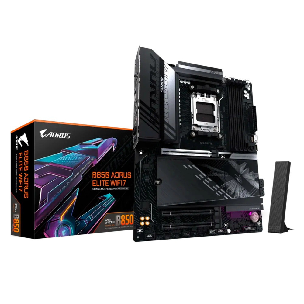 Placa Mãe AMD Gigabyte B850 Aorus Elite WiFi DDR5 ATX Socket AM5