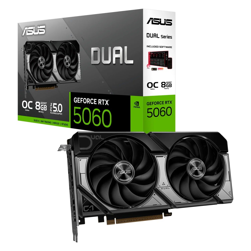 Placa de Vídeo Asus NVIDIA GeForce RTX 5060 8GB GDDR7 - DUAL-RTX5060-O8G