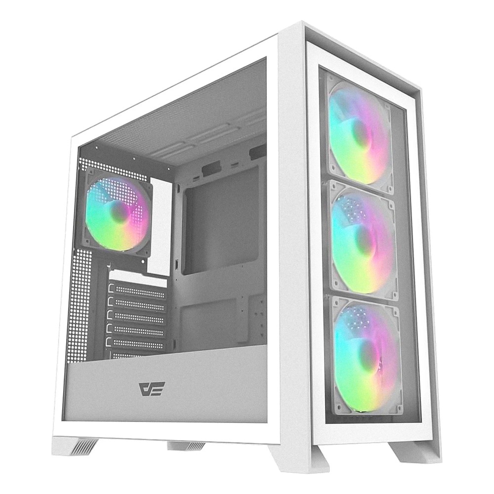 Gabinete Gamer Aigo DarkFlash DRX90 Glass Mid Tower - Branco (4 Fans ARGB)