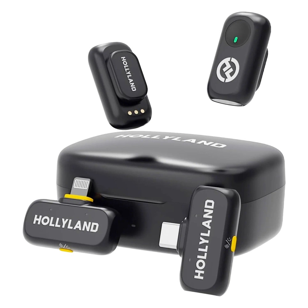 Microfone Lapela Sem Fio Hollyland Lark A1 Combo para Smartphone Bluetooth 5.0 Alta Qualidade Som Preto