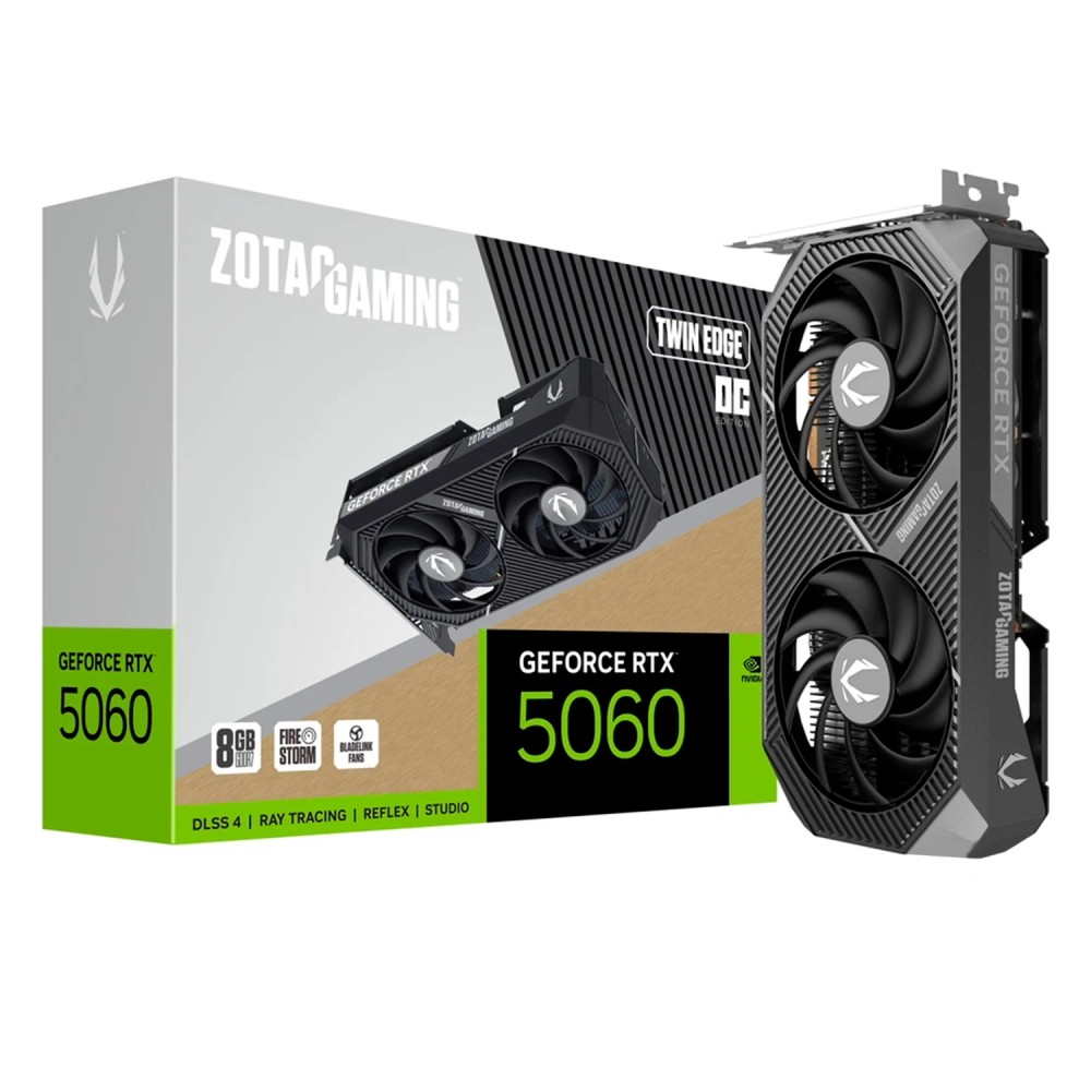 Placa de Vídeo Zotac Twin Edge OC NVIDIA GeForce RTX-5060 8GB GDDR7 - ZT-B50600H-10M