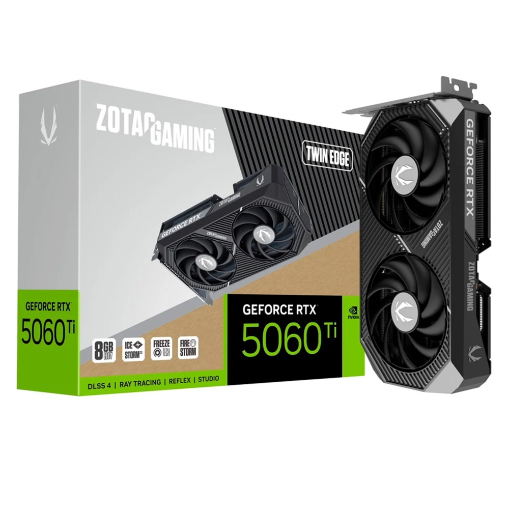 Placa de Vídeo Zotac Twin Edge NVIDIA GeForce RTX-5060Ti 8GB GDDR7 - EDGE ZT-B50610E-10M