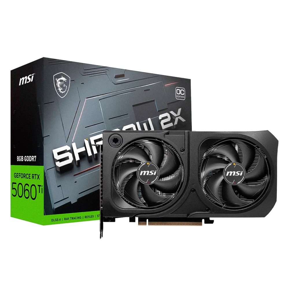 Placa de Vídeo MSI Shadow 2X OC Plus NVIDIA GeForce RTX-5060Ti 8GB GDDR7 - 912-V536
