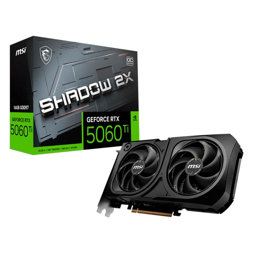 Placa de Vídeo MSI Shadow 2X OC Plus NVIDIA GeForce RTX-5060Ti 16GB GDDR7 - 912-V535