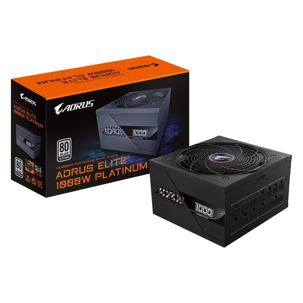 Fonte Gigabyte Aorus Elite P1000W GP-AE1000PM ATX 1000W 80 Plus Platinum PFC Ativo Full Modular Bivolt - Preto